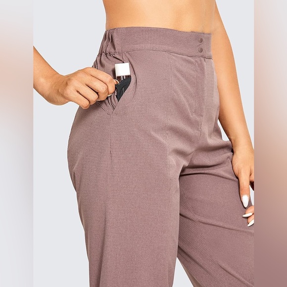 CRZ YOGA Lightweight Workout Pants High Waist Travel Pants, Mauve, Small - Picture 2 of 3